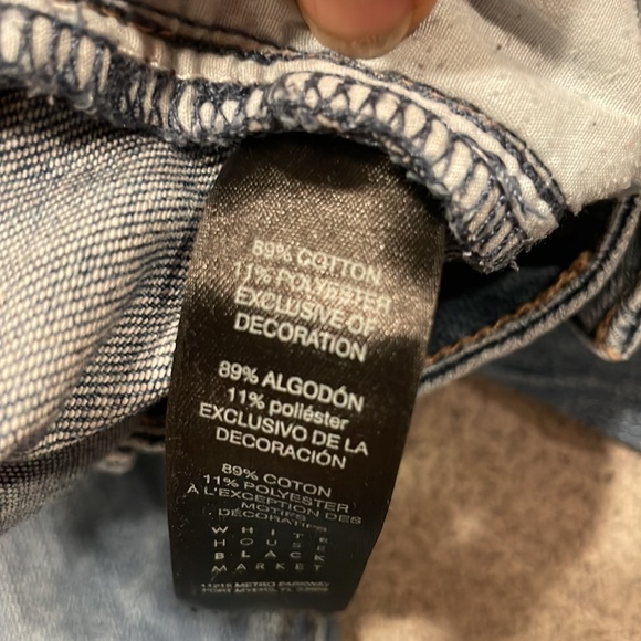 White House Black market girlfriend jeans Size 10 silver stitching stretch! - Picture 8 of 10